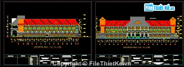 bản vẽ trường phổ thông trung học,bản vẽ thiết kế trường học 3 tầng KT48x29.7m,Bản vẽ trường học 3 tầng,bản vẽ autocad trường học 3 tầng